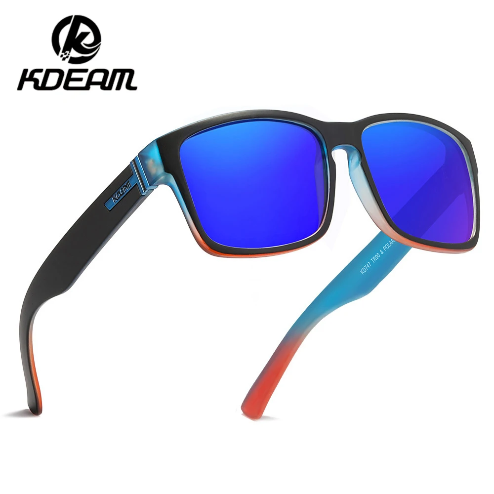 KDEAM-gafas de sol cuadradas polarizadas para hombre, lentes originales de alta gama para deportes al aire libre, pesca, fiesta, UV400, 7 colores