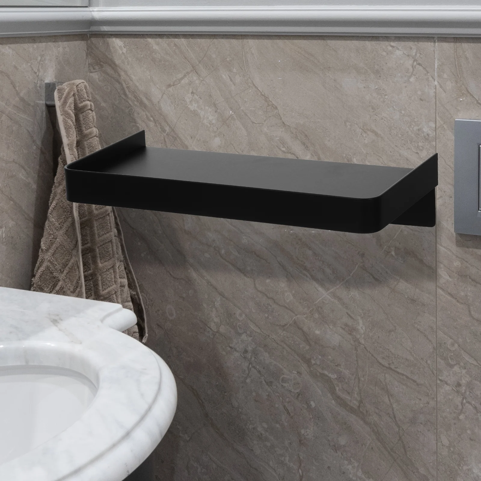 Corner Shelf Floating Bathroom Mobile Phone Holder Metal Rack Speakers Storage Shelves