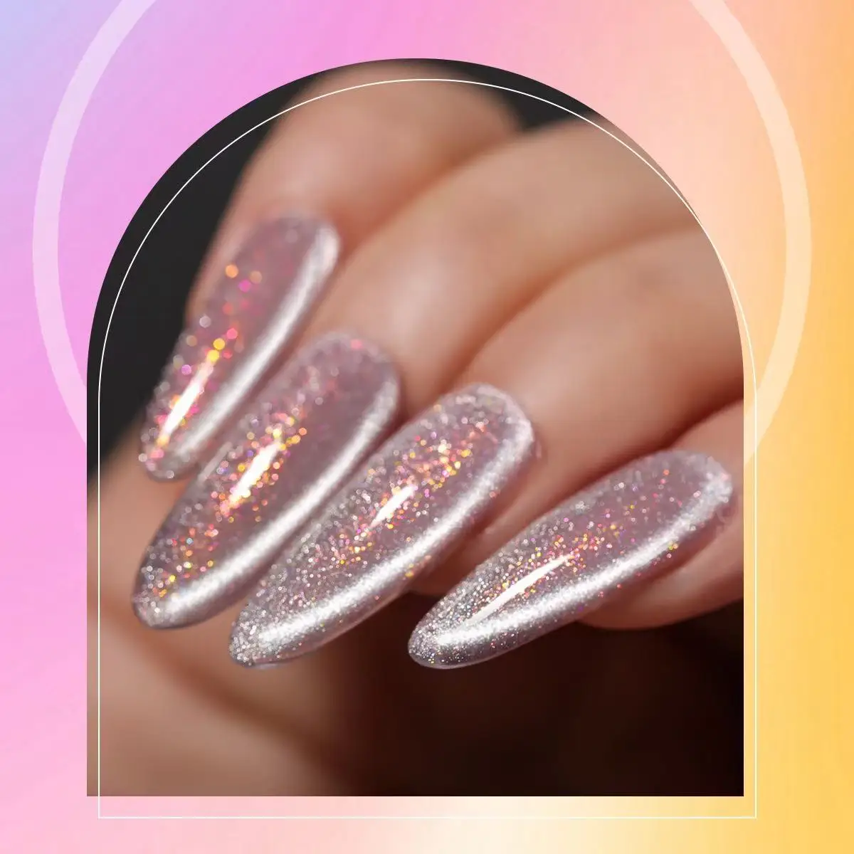 XEIJAYI 10 ml Magnetgel Semi Permanent Glitter Lack Nagel Ar-Reflektierende Holographische UV LED Gel DIY Nagellack Gel