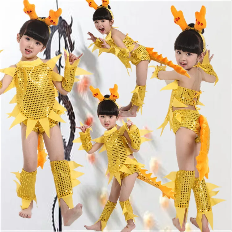 

Children's Performance Costumes for Children's Day Dance Costumes for Boys and Girls Little Dragon People Chick cosplay dress