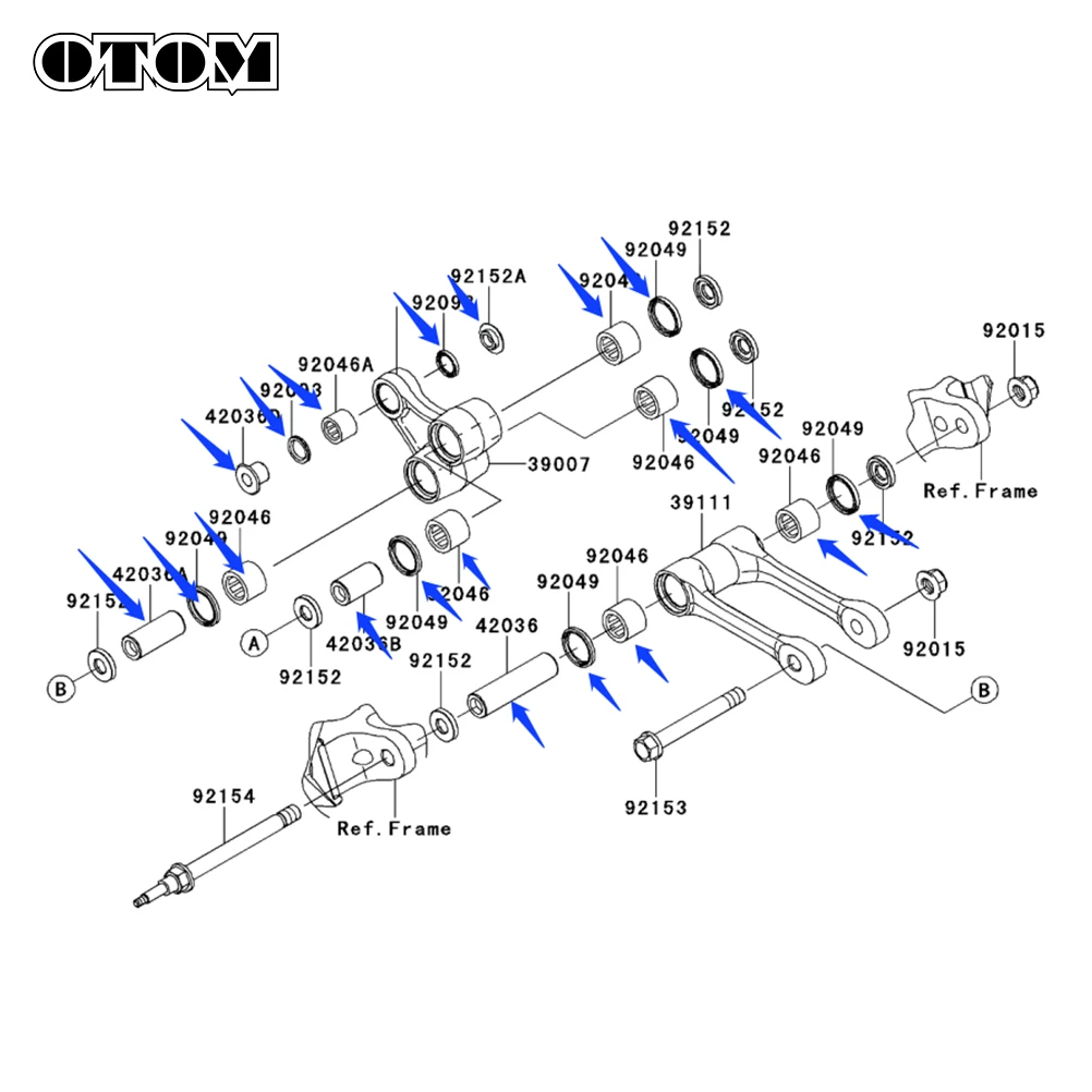 OTOM Motorbike Triangle Lever Linkage ARM Maintenance Kit Bearing Oil Seal Bushing Care Parts For KAWASAKI KX250F KX450F KLX450R