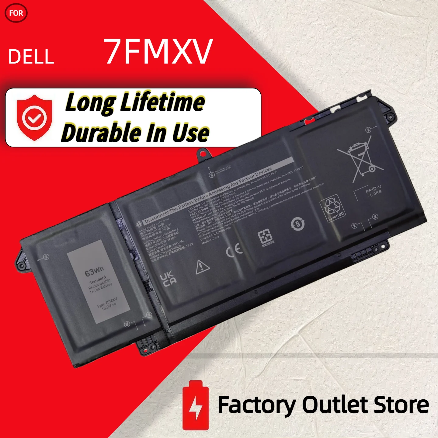 Wholesale And Retail 7FMXV battery for Dell Latitude 5320 7320 7420 7520 in P135G001 P136G P136G001 P110F P110F001