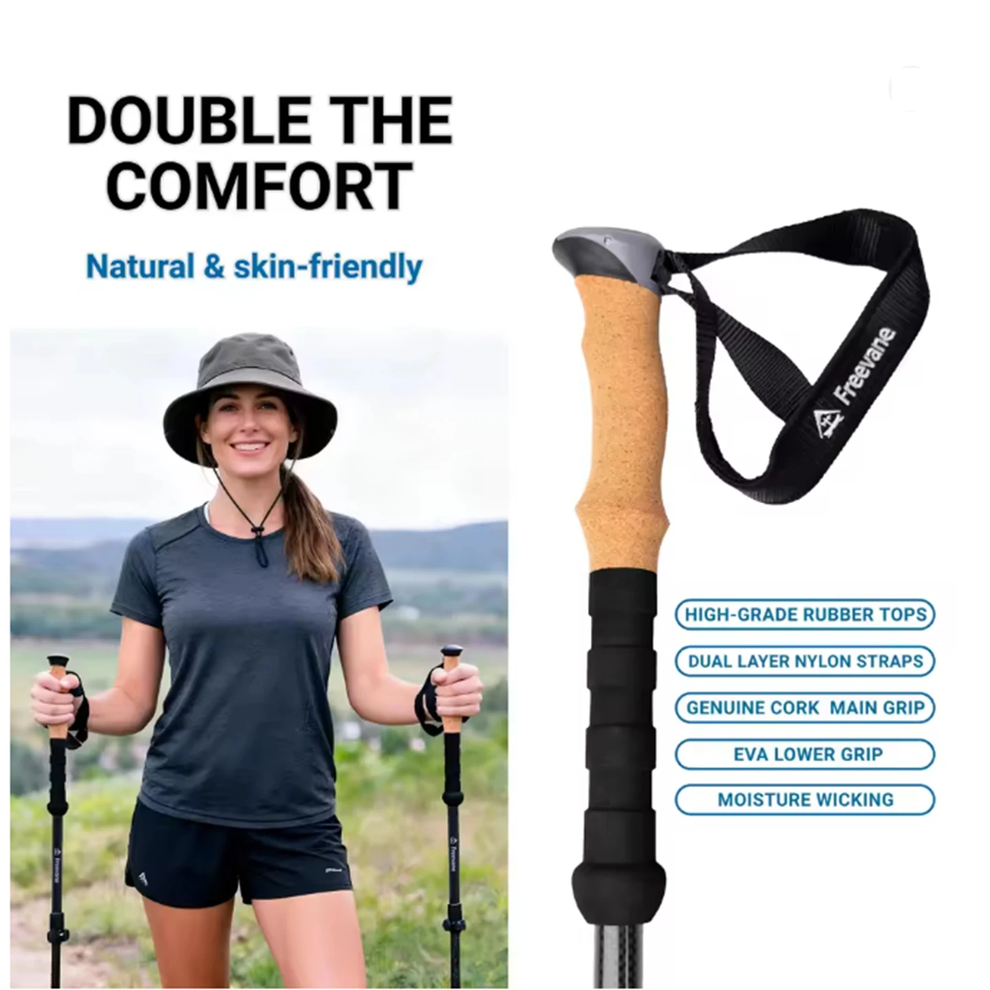Bâtons de trekking ultralégers - Carbon Fiber Trekking Poles Ultralight Pair avis et prix