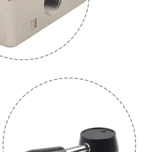 HV-03 3 Position 4 Way Pneumatic Rotary Lever Hand Valve 3/8 NPT Air Flow Control For Cylinder Actuator Reversing Aluminum Alloy