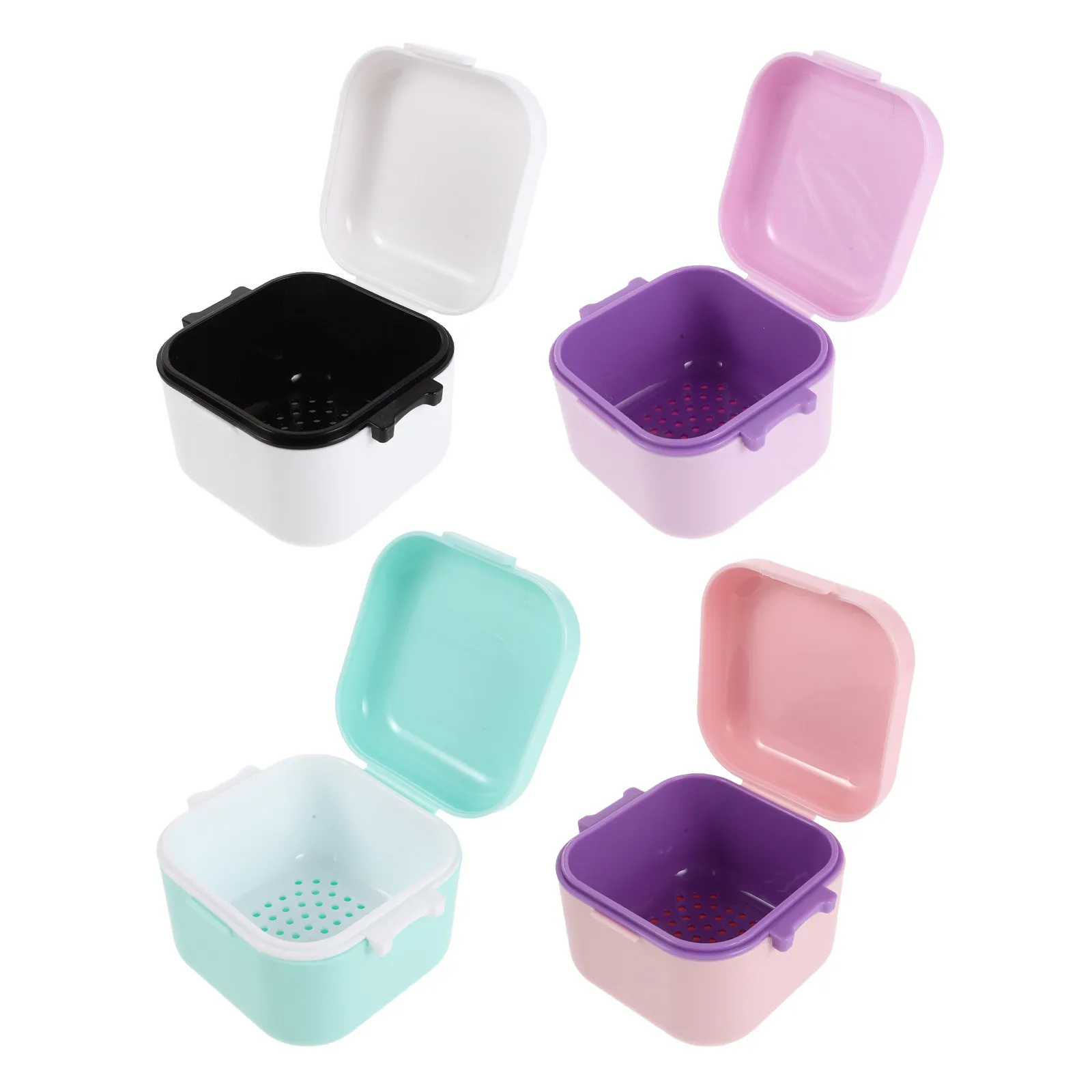 4Pcs Nail Tool Cleaning Box Nail Organizer with Filter Screen Dustproof Storage Case for Manicure Drill Bits Salon Supplies