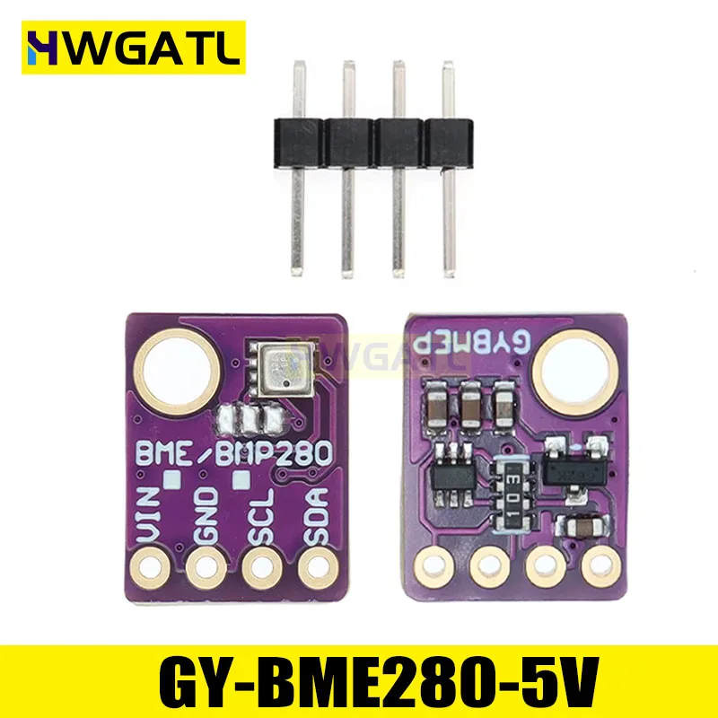 HWGATL 2pcs BME280 3.3V 5V Digital Barometric Pressure Altitude Sensor I2C/SPI High Precision And Humidity Temperature Module