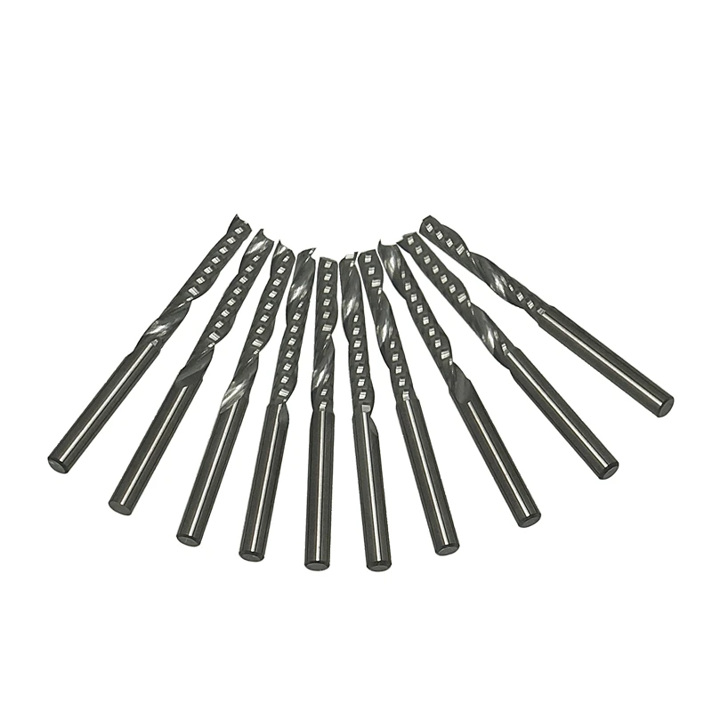 1/8 "router di CNC di fresatura trapano bit 22 millimetri lungo CEL Acrilico Legno Pvc 1LX3. 22 cutter foratura kit per la macchina del router di legno