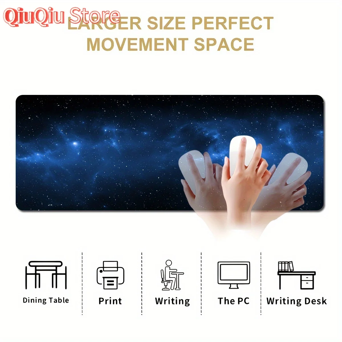1pc durável extra grande mouse pad xxl estrelado céu noturno design antiderrapante poliéster tapete de mesa para jogos escritório estudo presente gamers