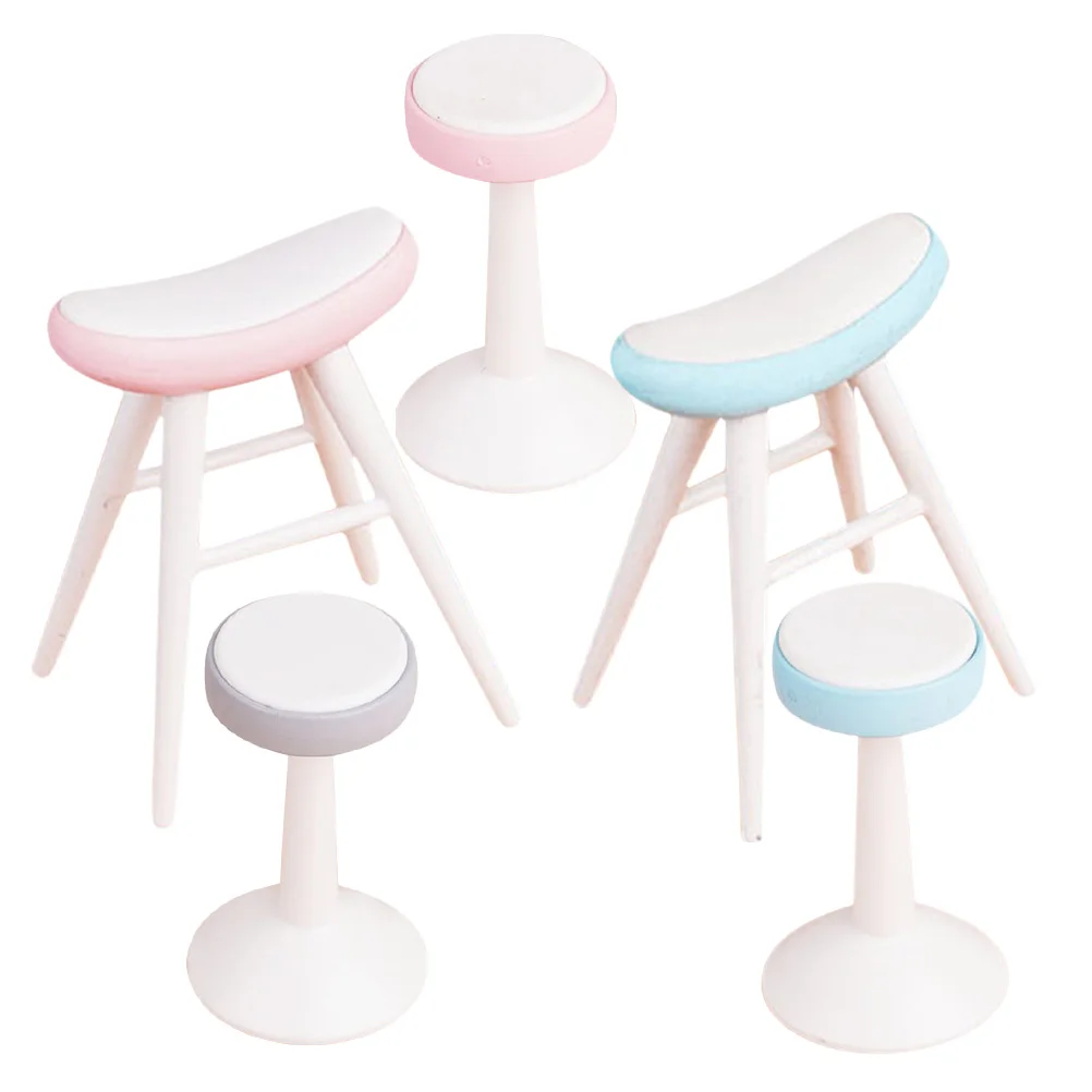 

5Pcs Miniature Plastic Stool Chairs for Micro Landscape DIY Dollhouse Furniture Accessories Kids Pretend Play Scene