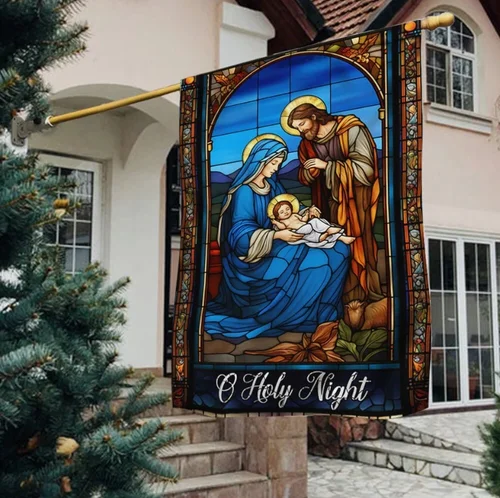 Jesus Christmas Flag Oh Holy Night Nativity Scene Flag Garden Flag, House Flag IIX WZZ yyi