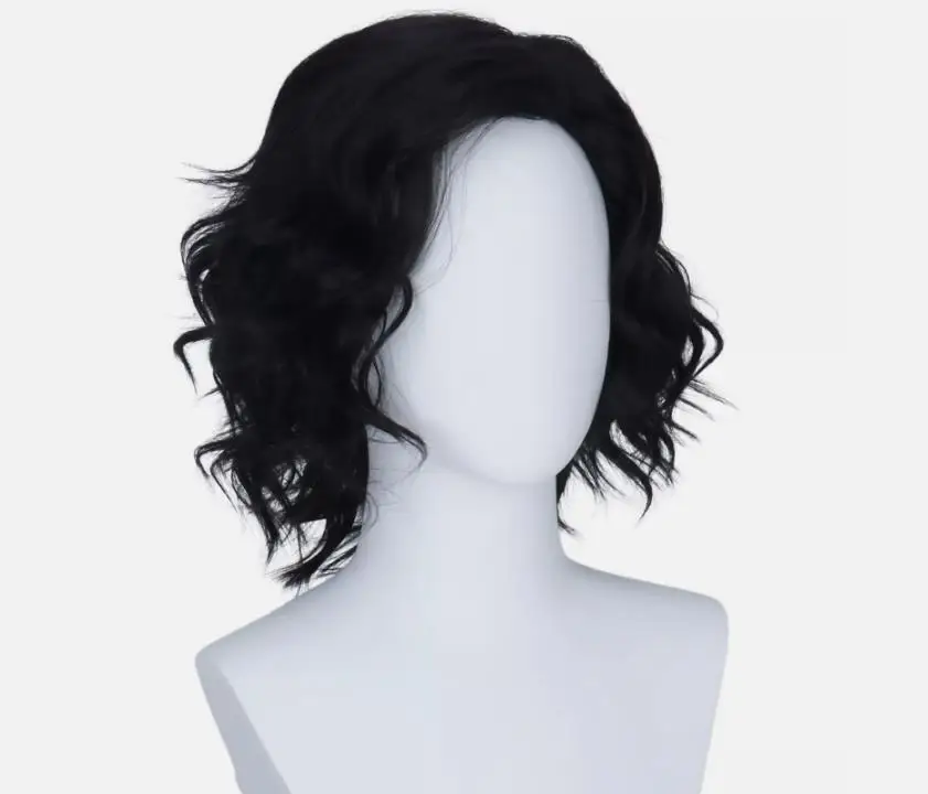 

Black Curly Wig Men Short Hair Wig Halloween Male Cosplay Costume Party Wig