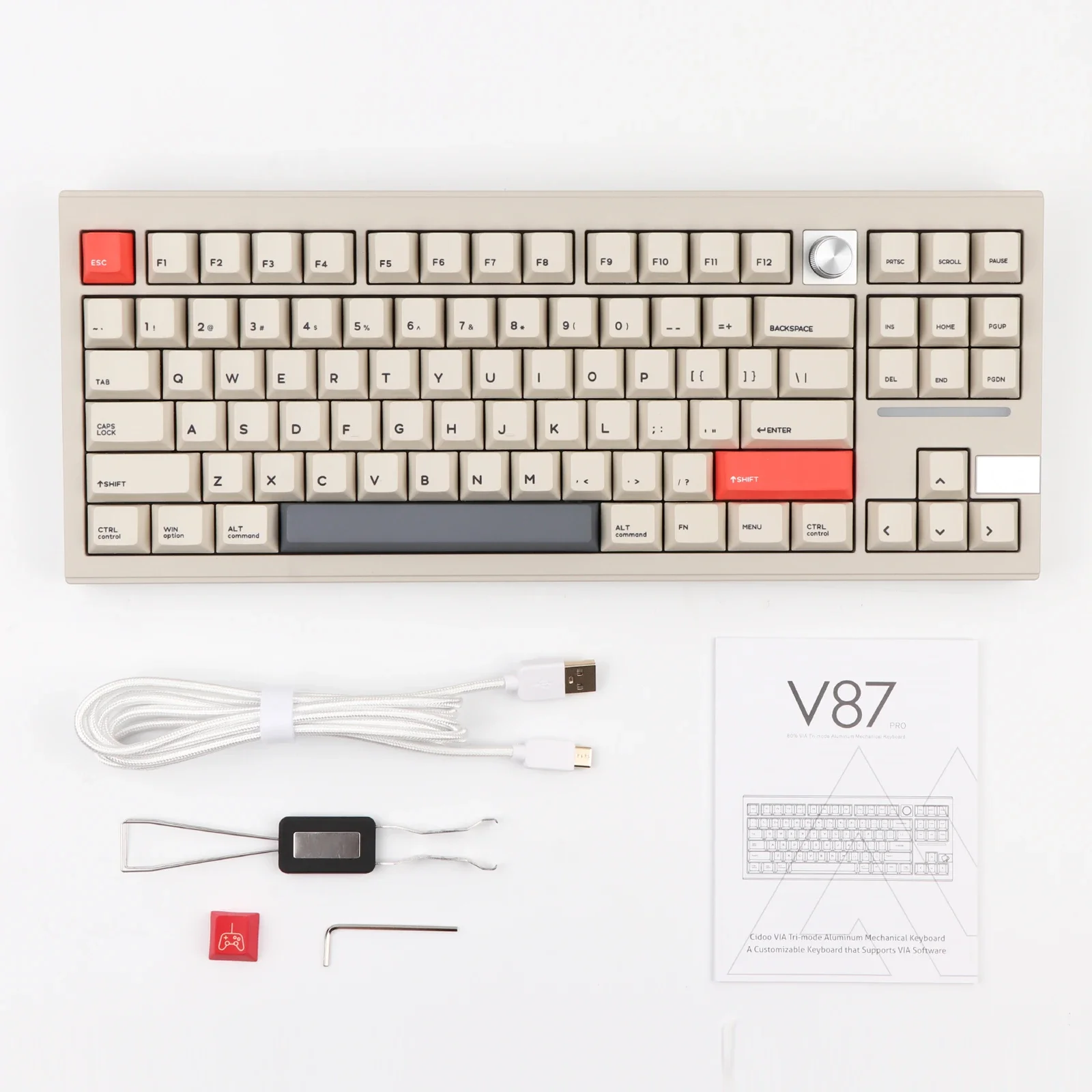 Best Verkopende Kwaliteit Cidoo V87 Pakking Tkl Tri-Mode Via-Programmeerbare Mechanische Keyboard Key Caps Mechanisch Toetsenbord