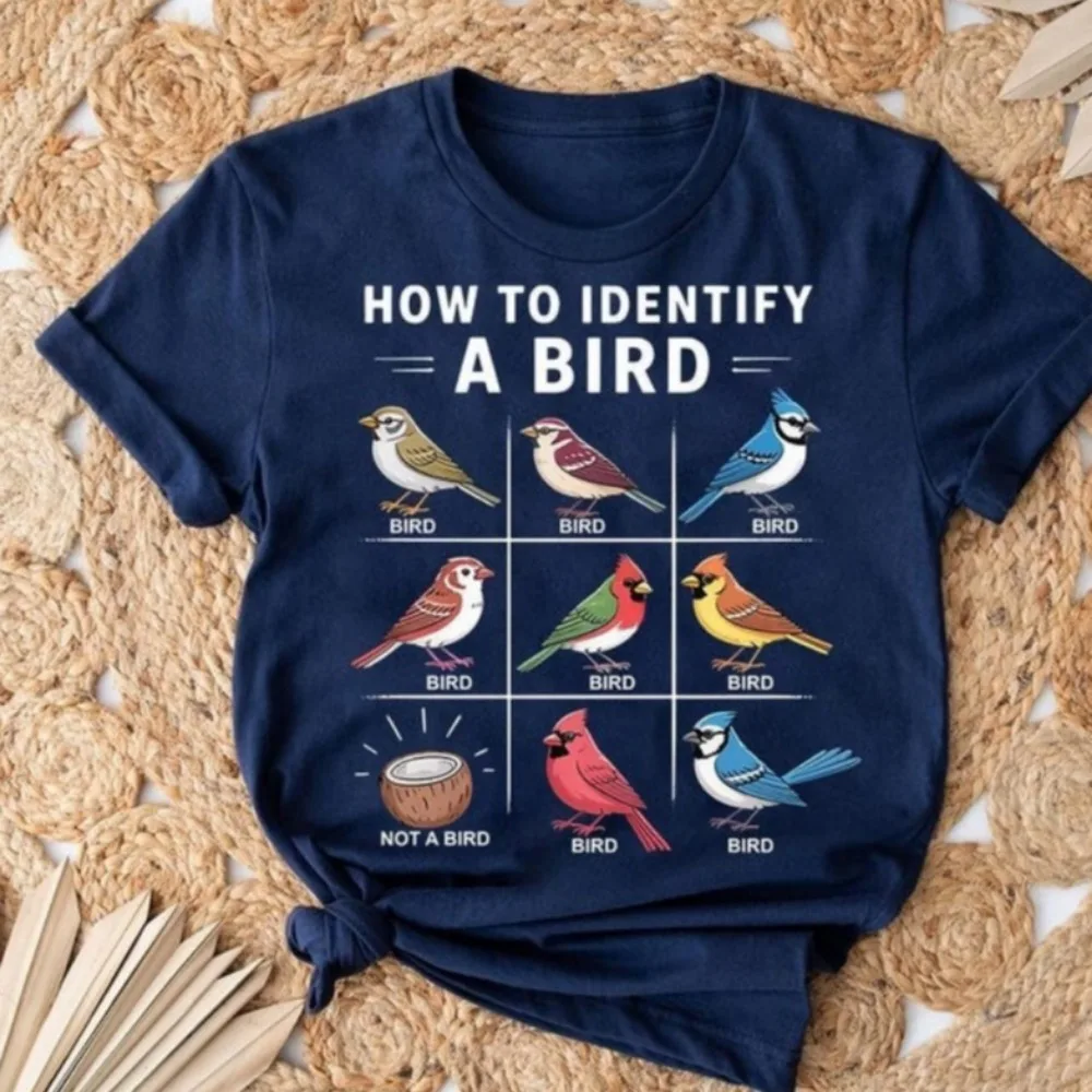 Funny Birdwatching T-Shirt Raven & Retro Sunset Nature Lover Gift Short Sleeve Streetwear Graphic Print Casual T Shirt
