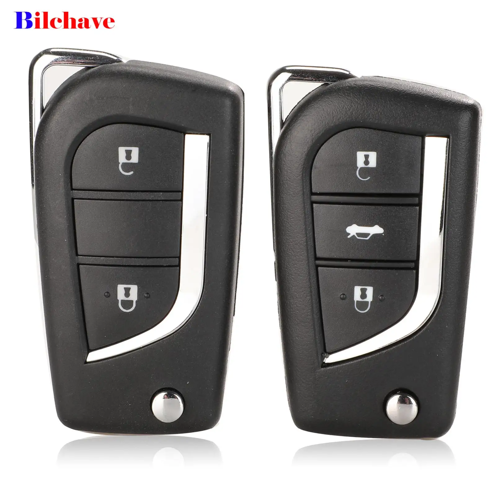 jingyuqin 2/3 Buttons Flip Remote Car Key Shell For Toyota 2014 RAV4 Levin Camry Reiz Highlander Corolla Yaris Toy43 Toy48 Blade