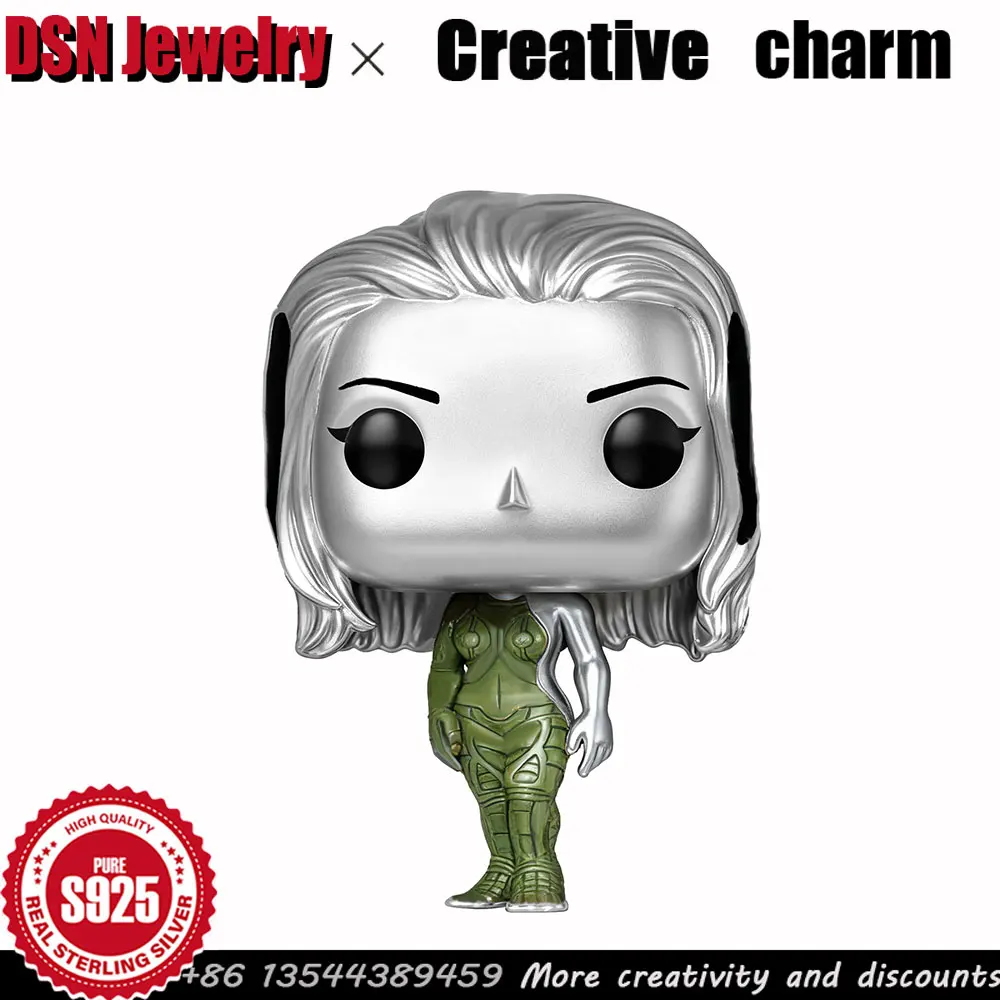 

DSN 925, серебряный шарм, женская фигурка, индивидуальные бусины для девочек, креативный шарм, женские роскошные серебряные ювелирные изделия, аксессуары, индивидуальный подарок