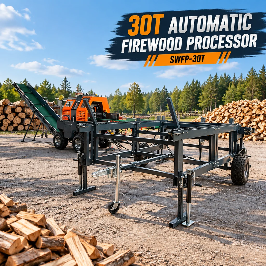 SWFP 30T Firewood Processor 30T Splitting Power 560cc Engine 22 Inch Chain Saw 8 Second Cycle