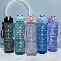 750-900ML Large Capacity Sports Water Bottle Leak Proof Colorful Plastic Cup Drinking Outdoor Travel Portable Gym Fitness Jugs