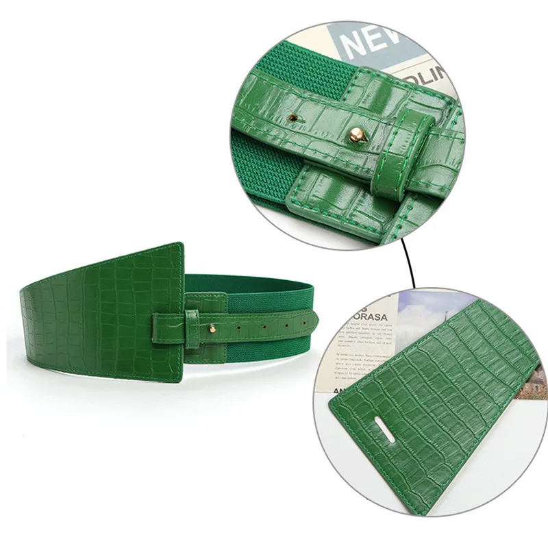 Women\'s runway fashion PU leather bag Cummerbunds female Dress Corsets Waistband Belts decoration wide belt