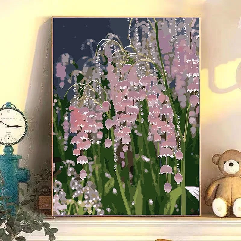 

A-0049 Spring Meadow Flowers Landscape Oil Painting Hand Painted Art