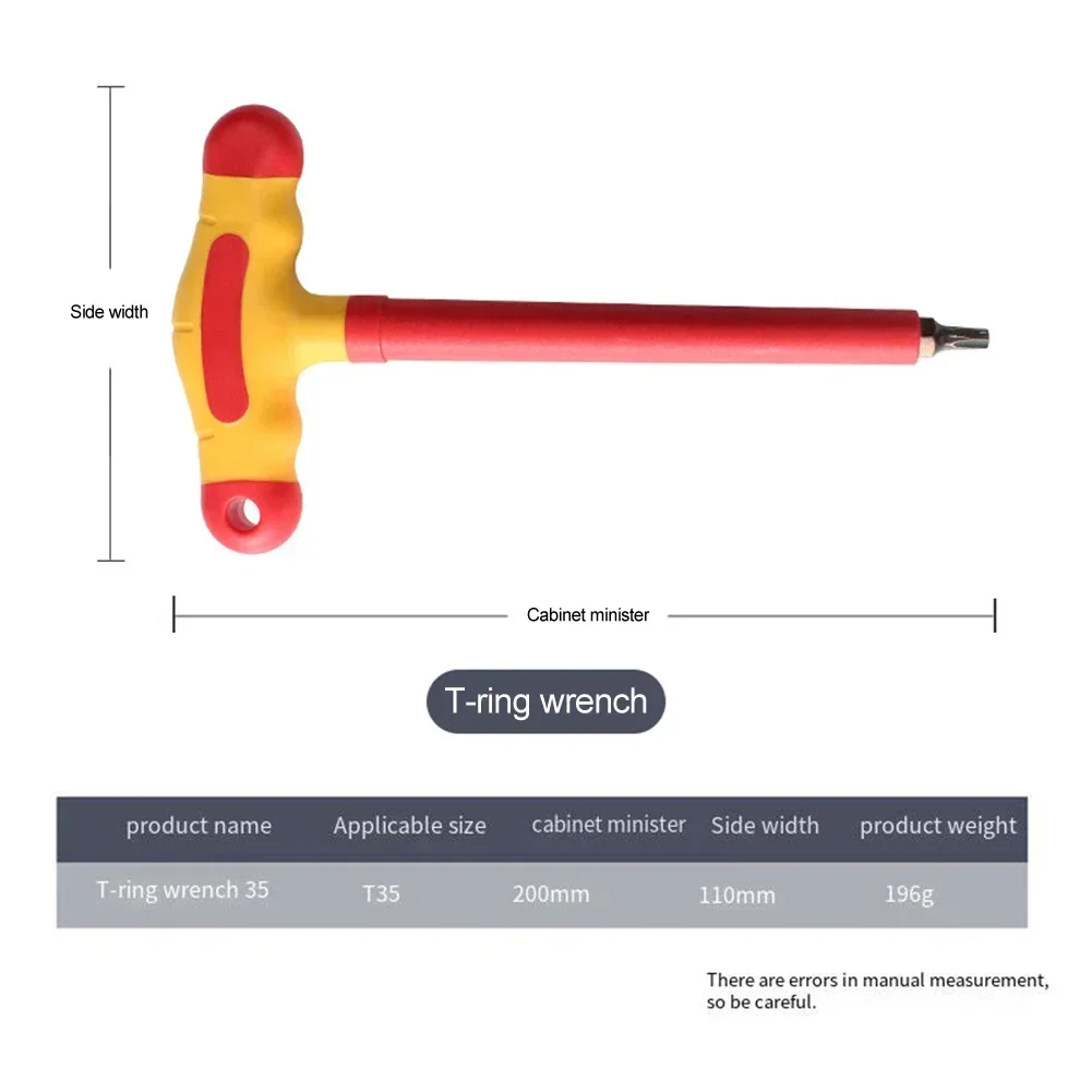 For Electrical Maintenance 1000V Hexagonal Wrench Alloy Forged Hex Wrench Integrated Insulation Pressure-resistant Safety Tool