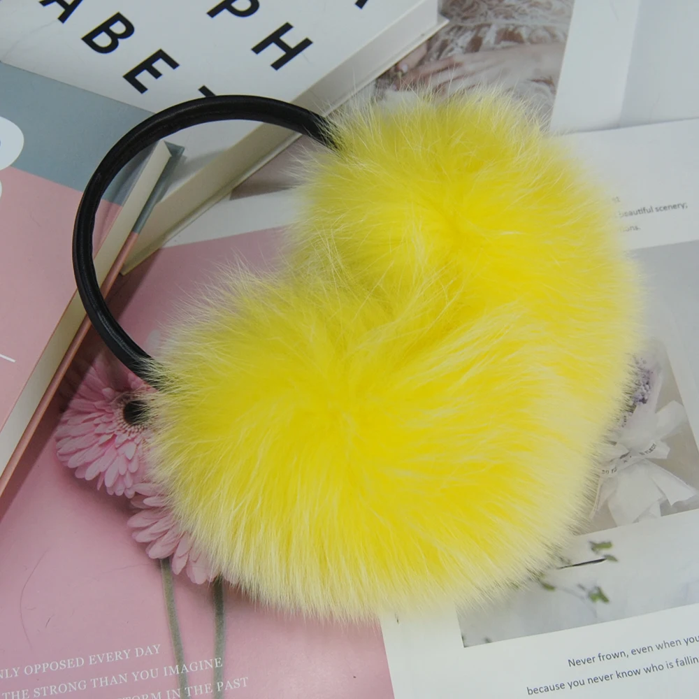 New Winter Real Fox Fur Earmuffs for Women Natural Fox Fur Scarves Dual use Genuine Warmer Plush EarMuff Outdoor Solid Fur Scarf