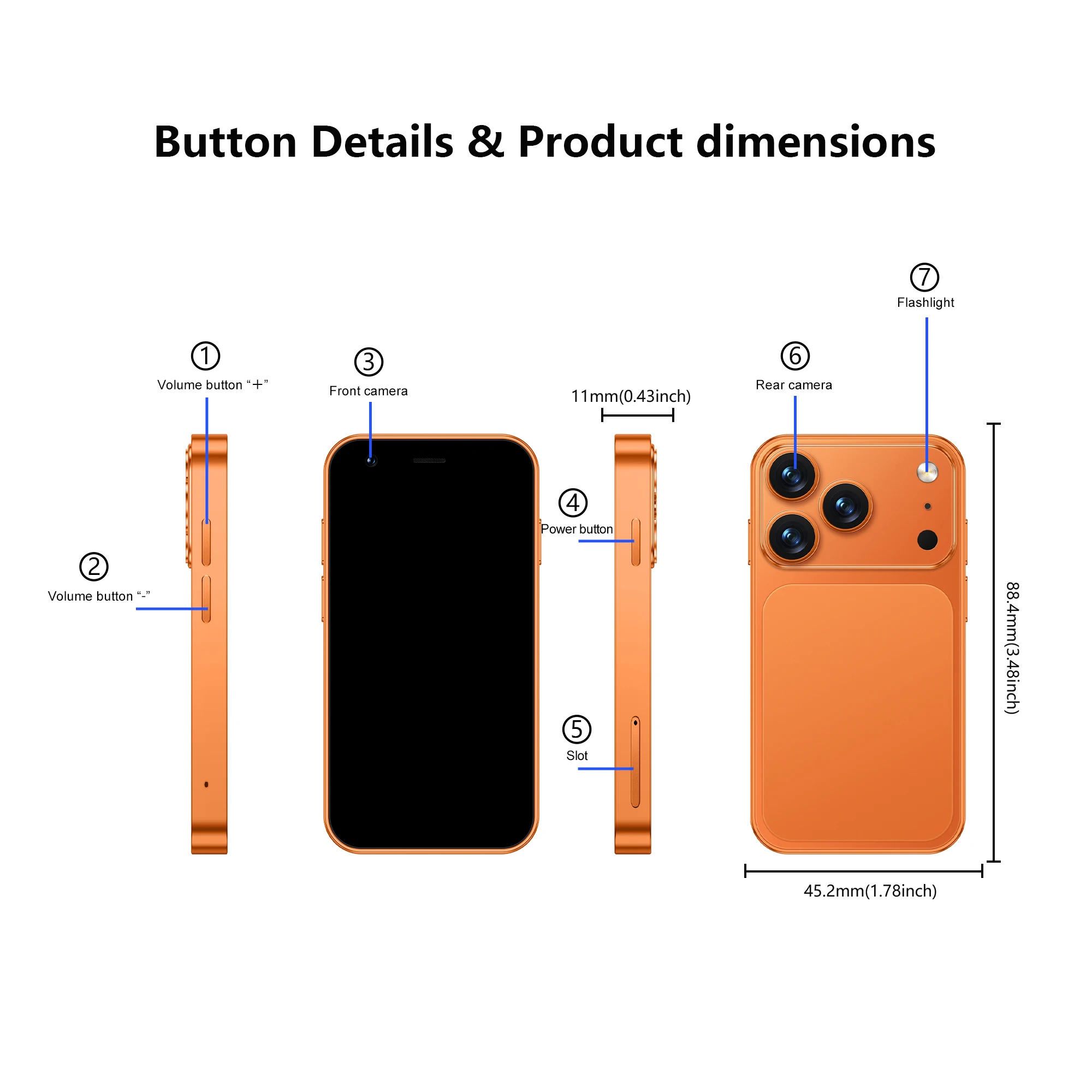 SERVO Mini Android Smartphone 3.0" Touch Screen 3G Dual SIM 2GB+16GB Face Unlock HiFi Sound WiFi Hotspot GPS Pocket Mobile Phone