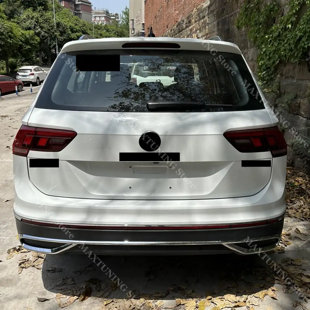 

Задний бампер, хромированная декоративная яркая полоса, крышка для VW Tiguan MK2 2020 2021 2022 2023, разделитель выхлопных газов, диффузор Stying