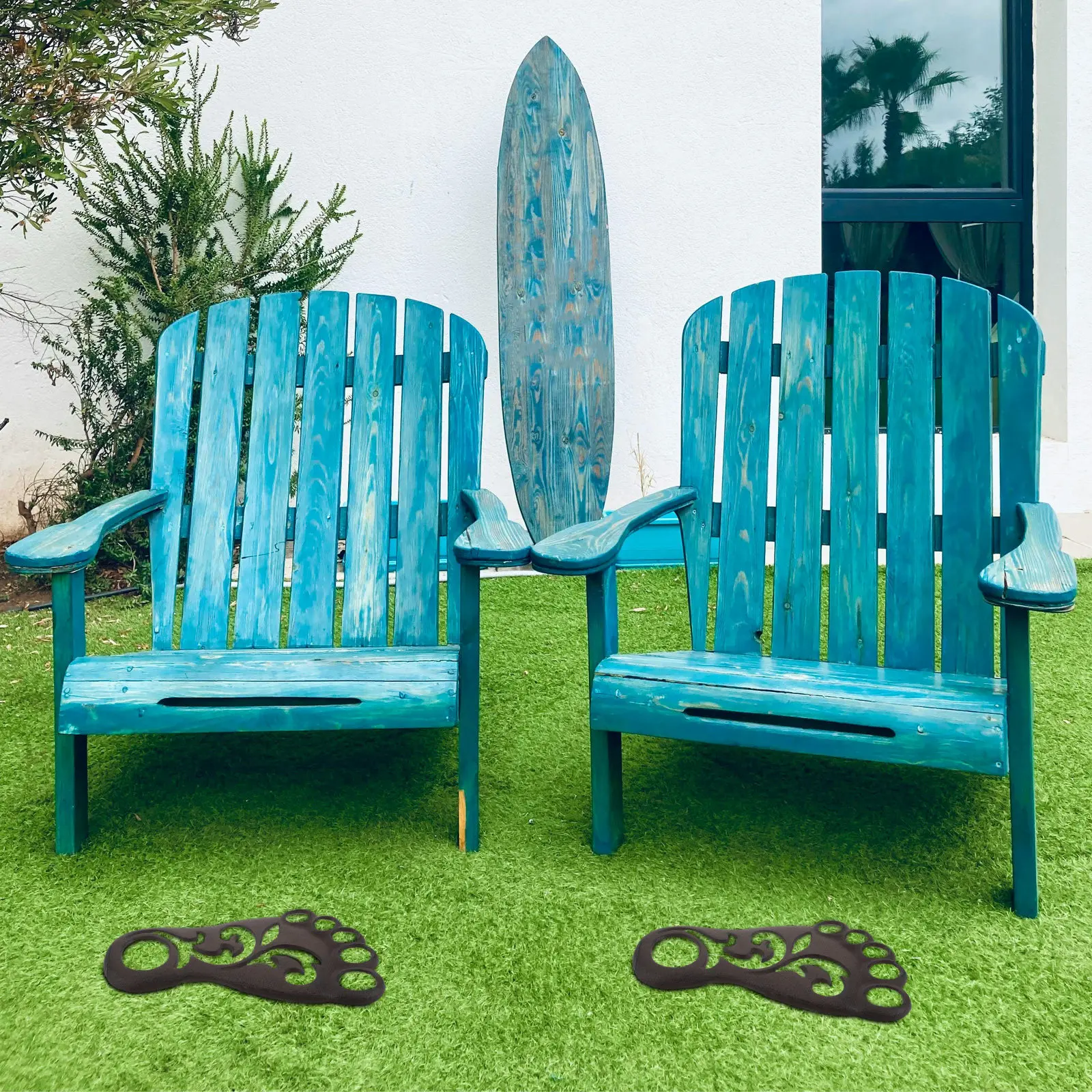 Footstep Stepping Mat Cast Iron Vintage Garden Path Pad Front Door Outdoor Lawn Landscaping Decorative Statue Left Foot