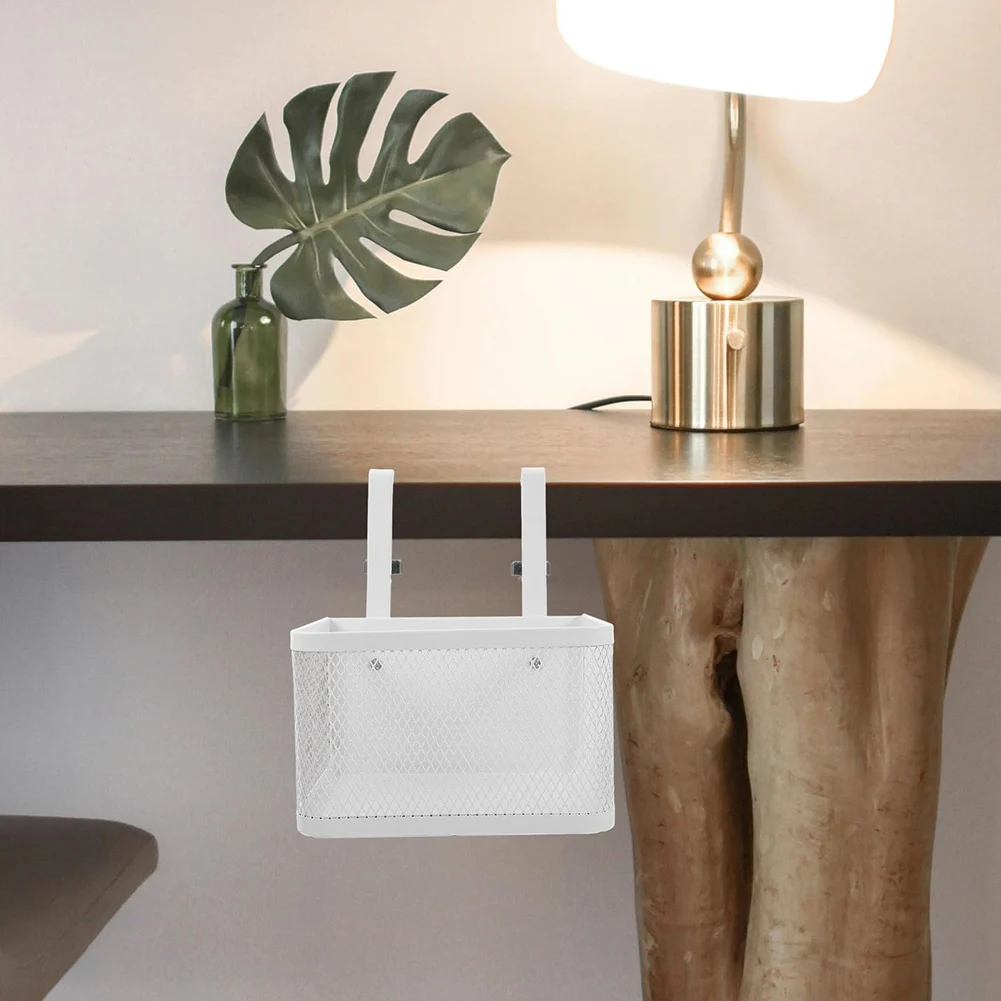 618 Mega Sale Cable Management Desk Organizer Clip-on, Small White Clamp Basket for Desk Storage of Chargers and Remote Controls