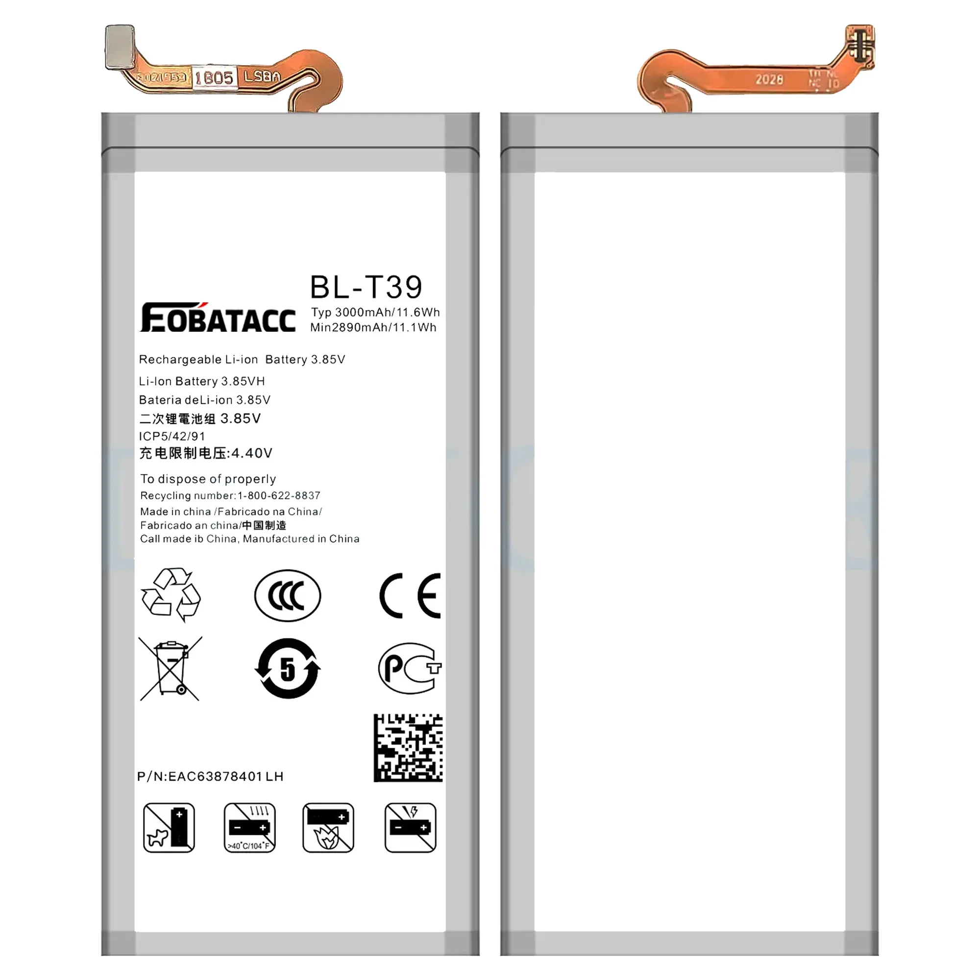 EOTABACC 100% New Original Battery BL-T39 For LG G7/Q7 ThinQ /G710 /Q7+ /LMQ610 /K40/G7 ONE/Q610/Prime 2 /K30 2019 Phone Battery