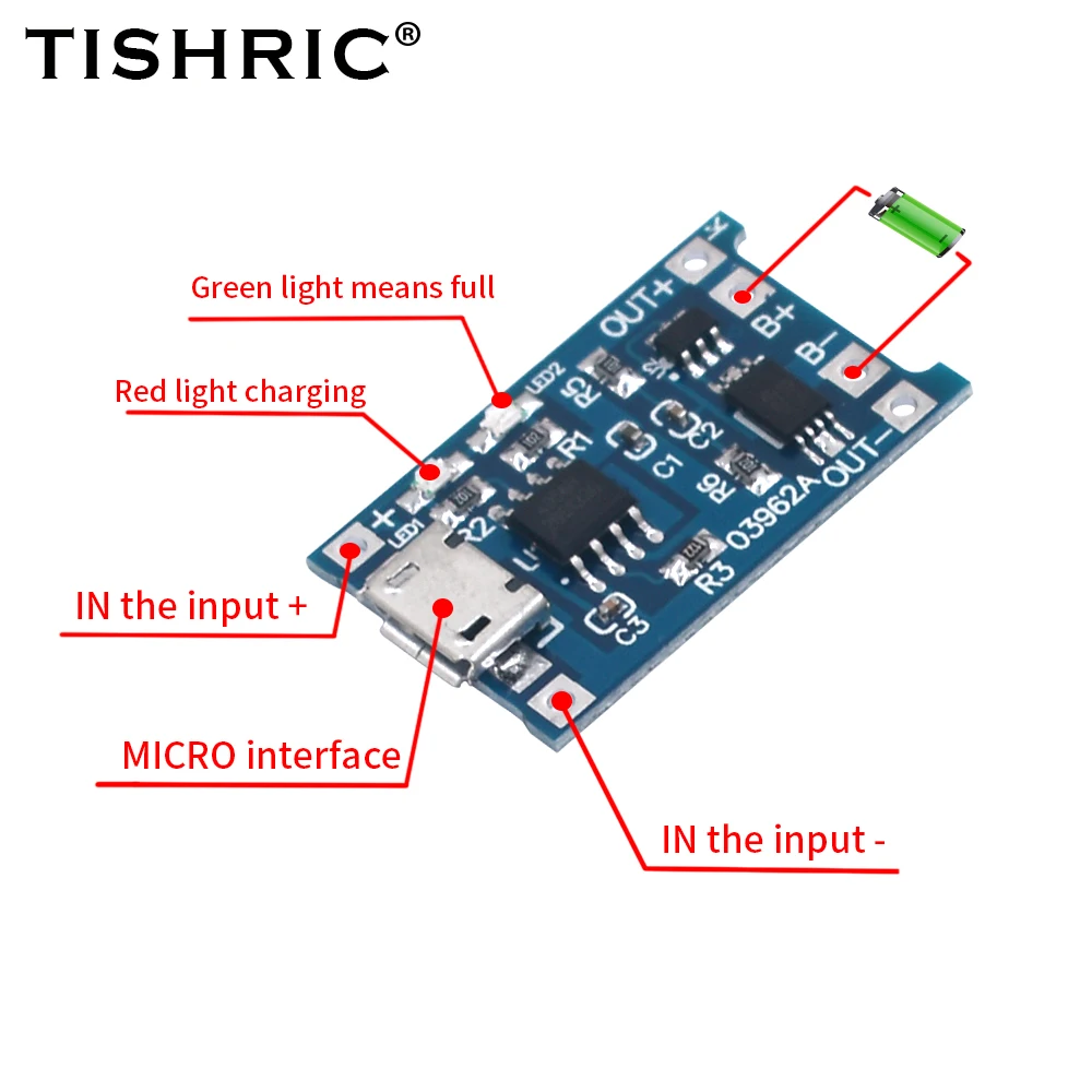 5V 1A Micro/Type-c/Mini TP4056 18650 Lithium Battery Charging Module 1.2K Current Charging Board With Protection Dual Functions