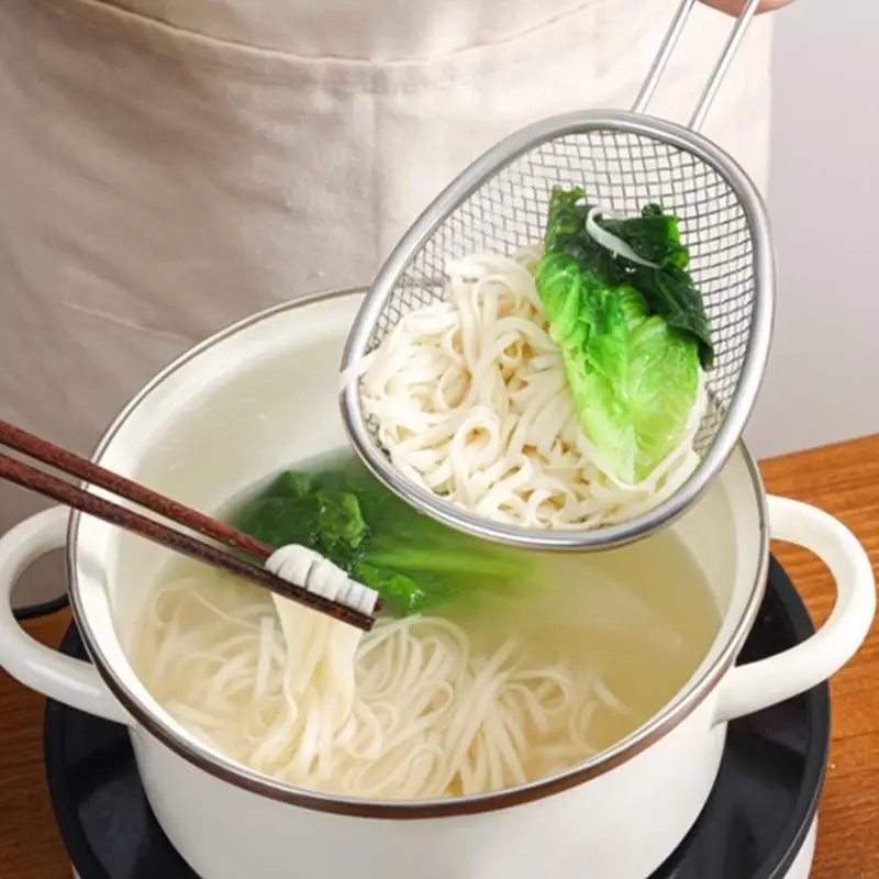 

Dumpling Noodles Strainer French Chip Basket Large Sieve Drain Net X3UC