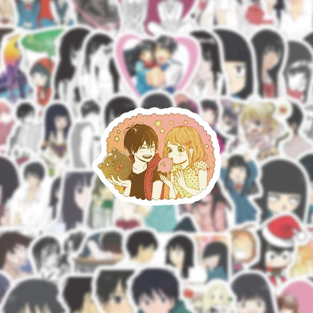 Kimi ni Todoke stiker Anime Kuronuma Sawako, Stiker air DIY koper botol air kartun dekorasi stiker tahan air 10/30/60 buah