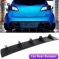 LAICY For Mazda speed 3 2009-2013 Car Rear Diffuser Shark Fins Bumper Splitter Chin Spoiler Lip Black Shunt Rear Bumper Lip