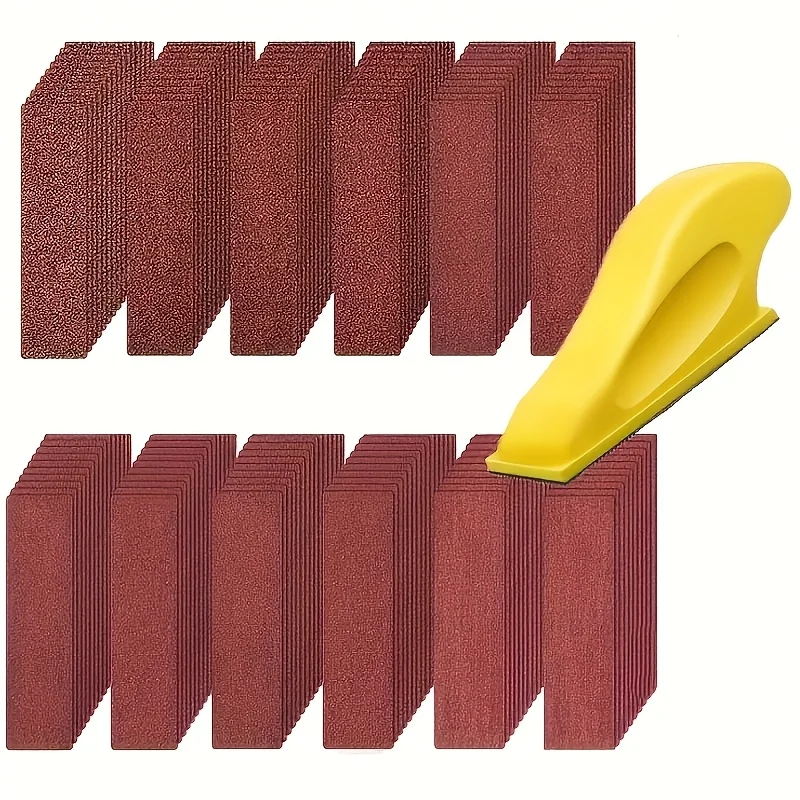10/46/91 Pieces Mini Sand Block Set, 3.5 Inches X 1.0 Inches, Oxidized Dry Sandpaper, 60-800 Grit, Handheld Wooden and Metal It