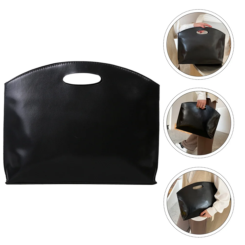 1Pcs PU Briefcase Simple Retro Attache Case Large Capacity Business Tote Bag Portable Laptop Portfolio Business Gift