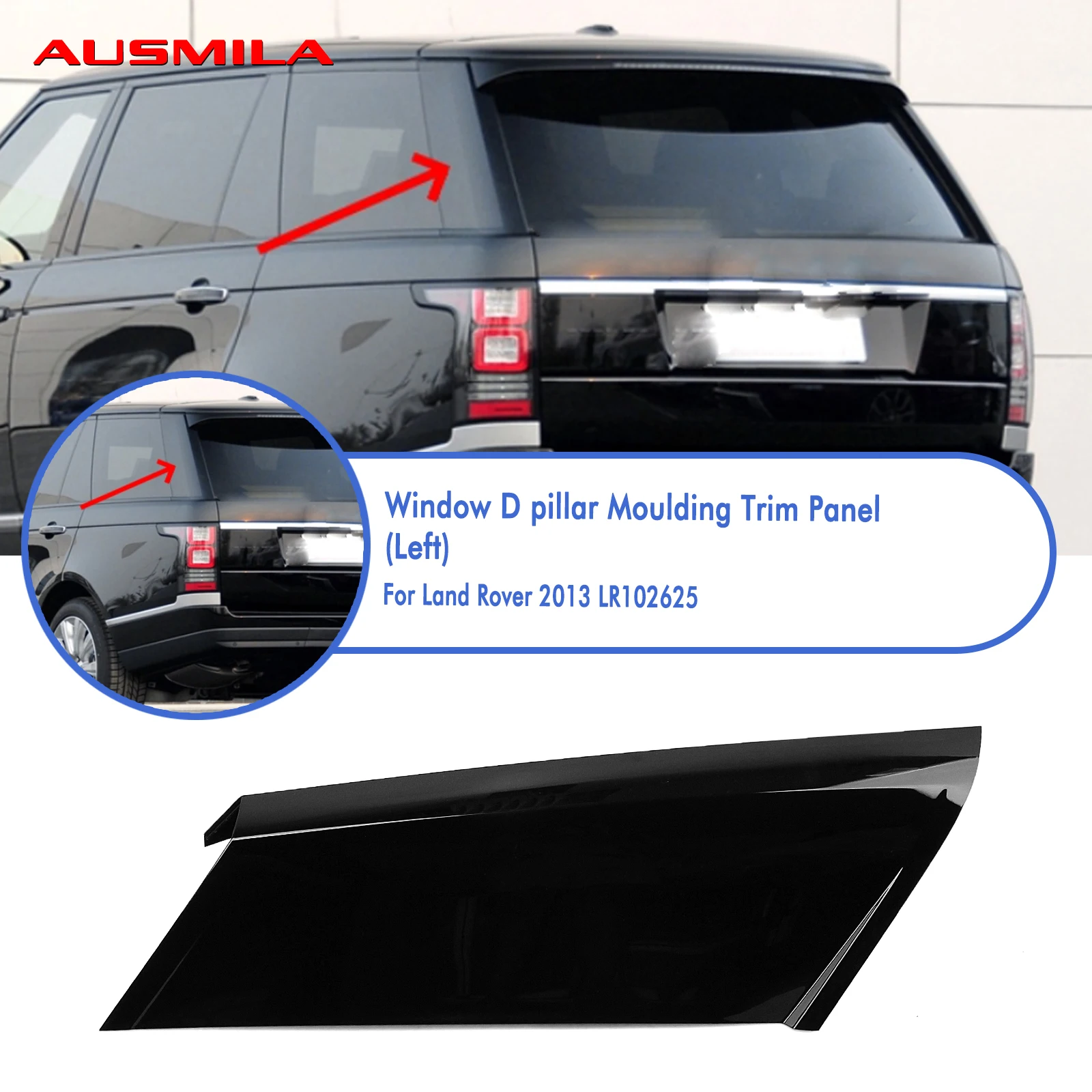 Exterior Rear Wind Shield D Pillar Trim Cover Board For Land Rover Range Rover 2013-2021 Executive Version