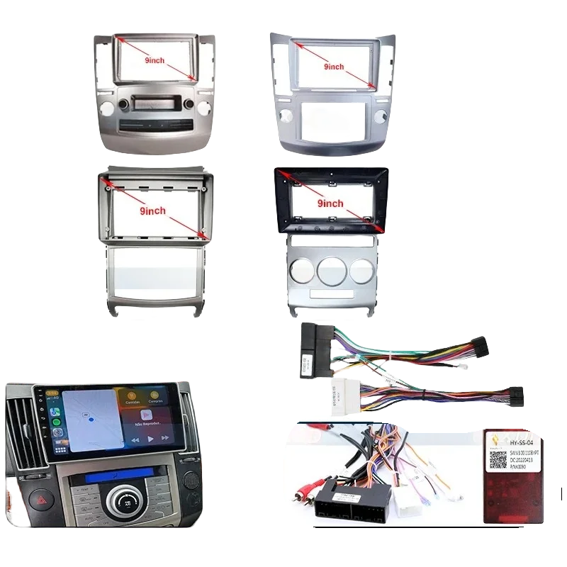 For HYUNDAI 2010 -2012 VERACRUZ 9INCH Car Dvd Radio Android Stereo audio screen multimedia video player navigation Harness frame