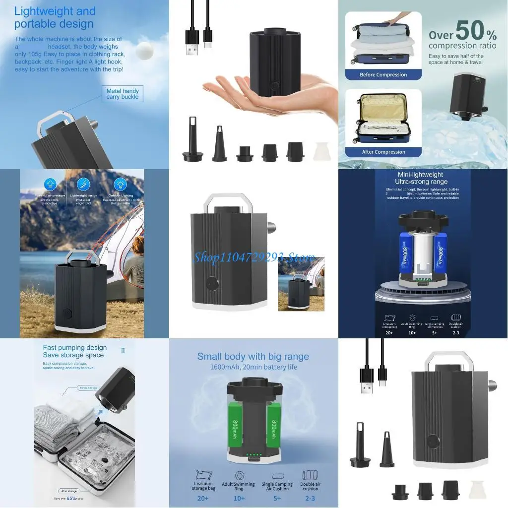 Y2GD Small Travel Electric with Light Cordless Air Pumps Electric Vacuum