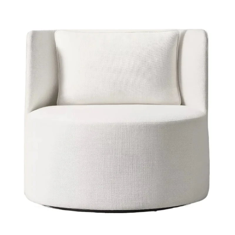 

Solid wood cotton and linen fabric single sofa, modern simple household linen three-person sofa