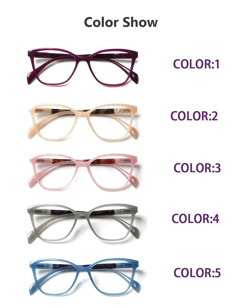 CLASAGA Reading Glasses Spring Hinges Women Men HD Lens Printed Frames Fashion Rectangle Prescription Glasses image 6