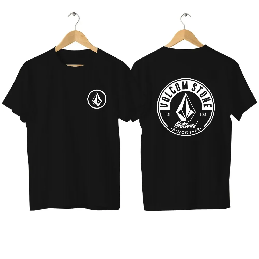 Camiseta a la moda para hombre, camiseta informal Volcom Stone de doble cara de gran tamaño, Camiseta deportiva gráfica, streetw transpirable