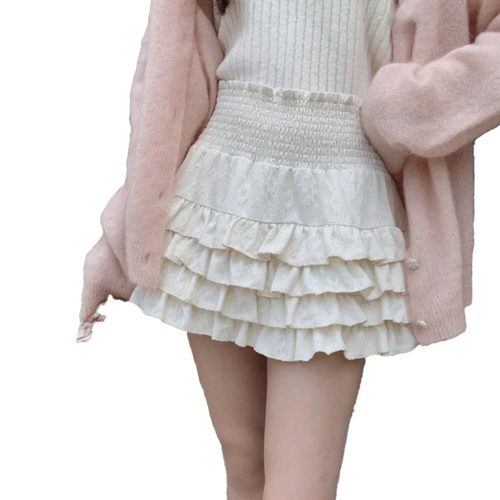 Short Skirt Cake Skirt Hip-covering Skirt Casual High Waist Puffy Ruffle Sexy Solid Color Womens Daily Fashion