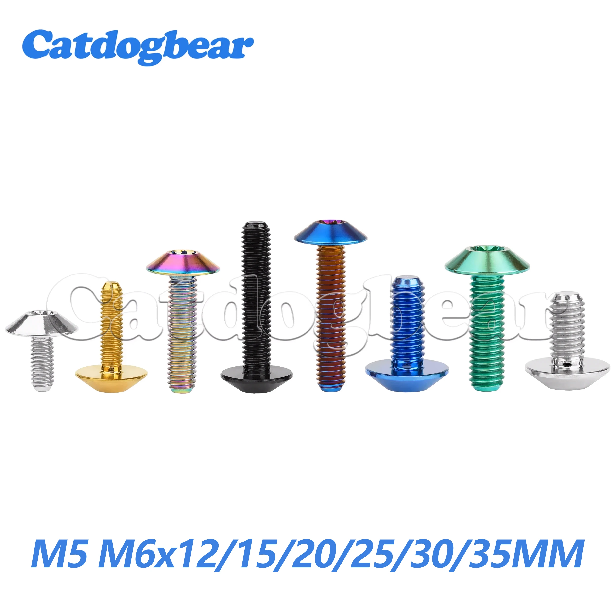 

Catdogbear Titanium Bolts Bicycle Screw M5/M6x12/15/20/25/30/35mm Torx Head Bolt for Motorcycle Bicycle Fastener Accessory