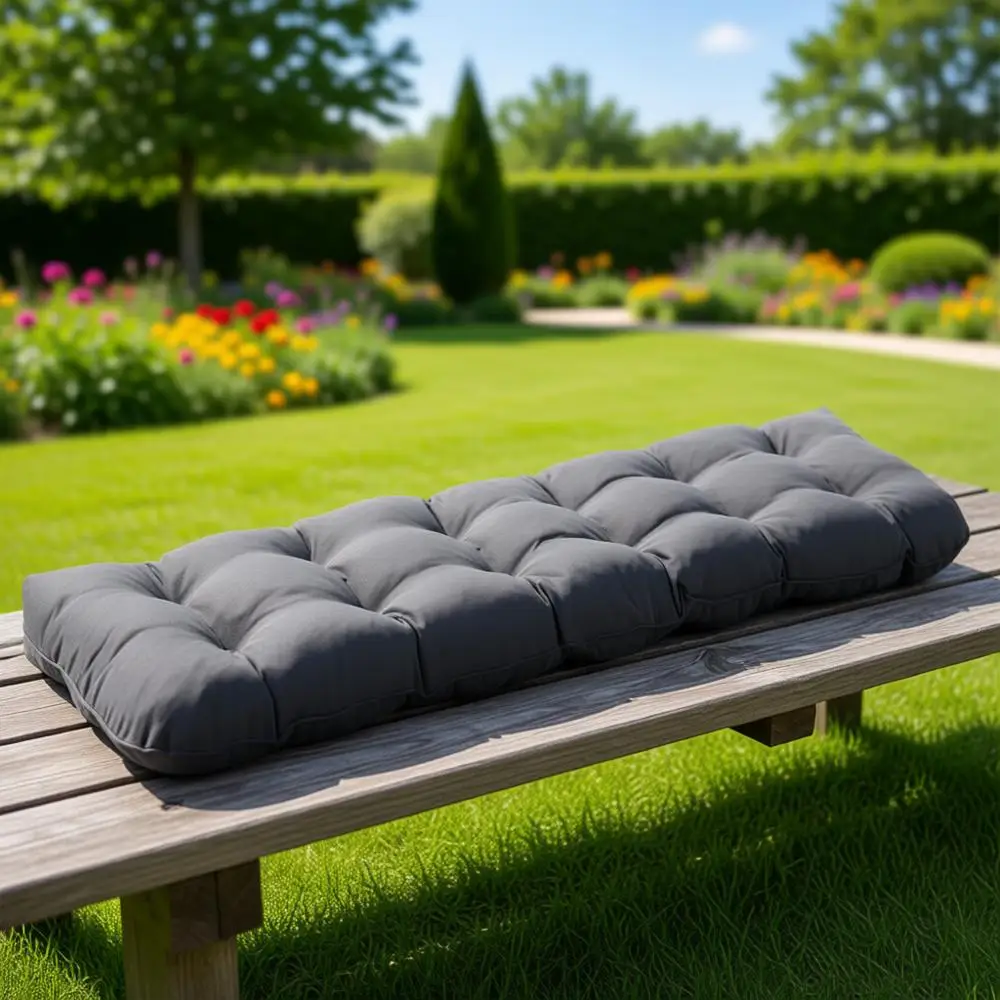 

48x18x5 Inch Waterproof Outdoor Bench Cushion, Durable Grey Seat Cushion for Patio, Porch Swing, or Indoor Furniture