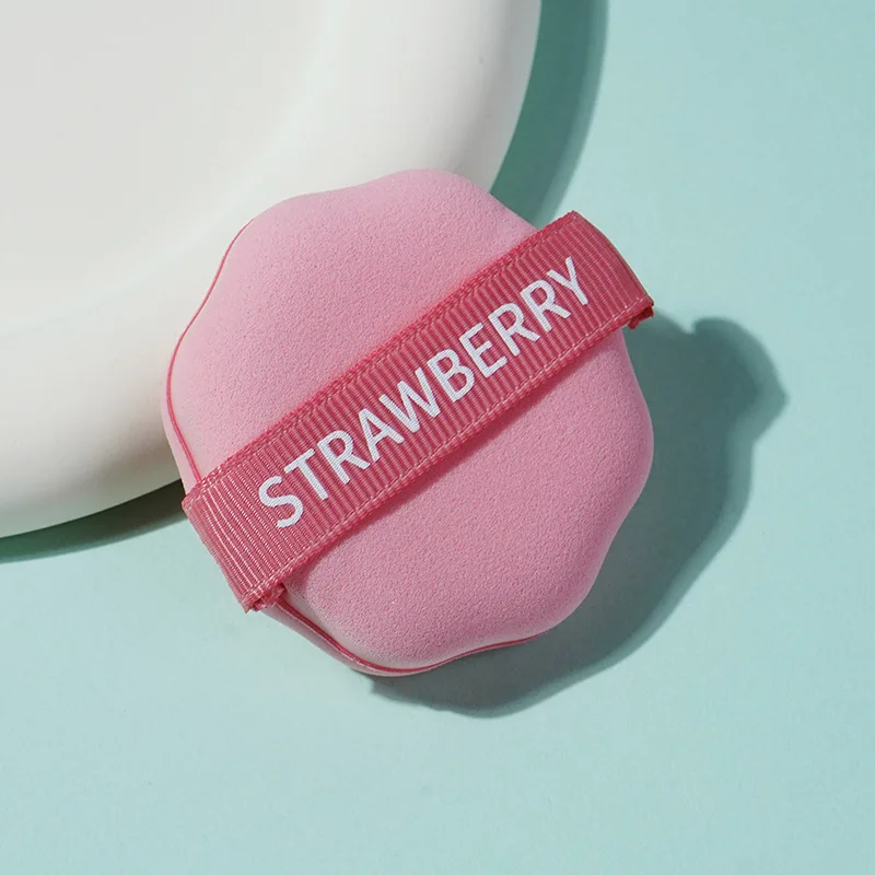 Juego de esponjas cosméticas de fresa, base de maquillaje suave de doble cara para mujer, esponja de maquillaje grande súper suave sin comer en polvo
