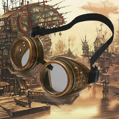 Imagen 2 del producto Gafas de sol de moda Vintage, gafas góticas victorianas para Cosplay, gafas Steampunk con remaches, gafas Punk de soldadura
