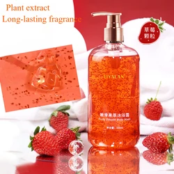 Strawberry Granules Cleansing Softening Horny Body Wash Perfume Smooth Fruit Extract Moisturizing Scrub Body Wash Skincare