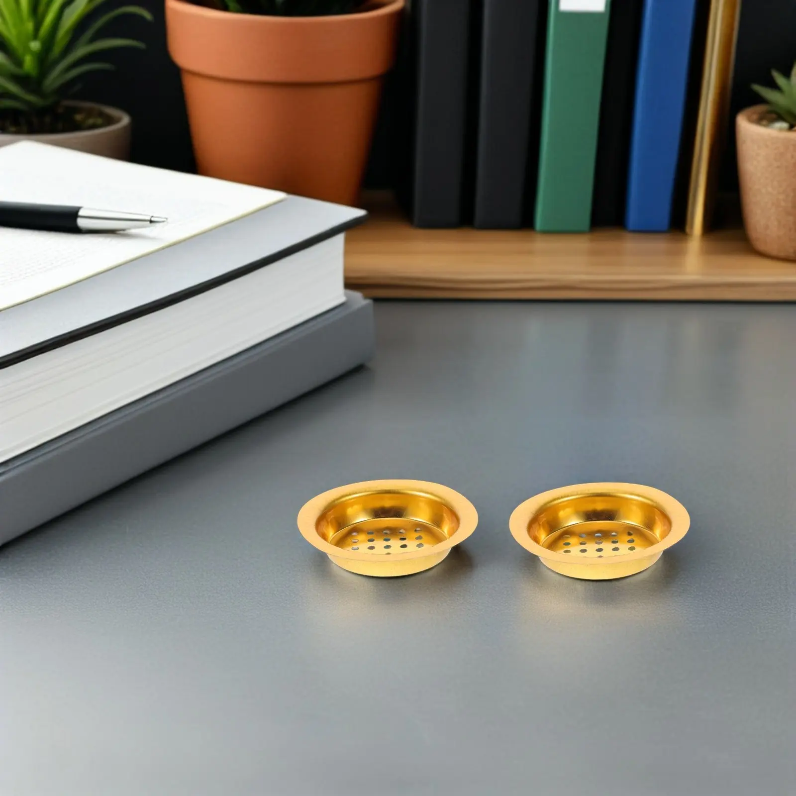 

10Pcs Incense Burner Accessories Gold Tone Hollow Perforated Censer Cup Insert Charcoal Screen Resin Oud Bakhoor