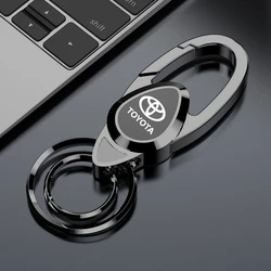 Metal Car Styling Keychain Buckle Key Chain Key Rings For Toyota Chr rav4 Yaris prius avensis Corolla Camry Auto Accessories